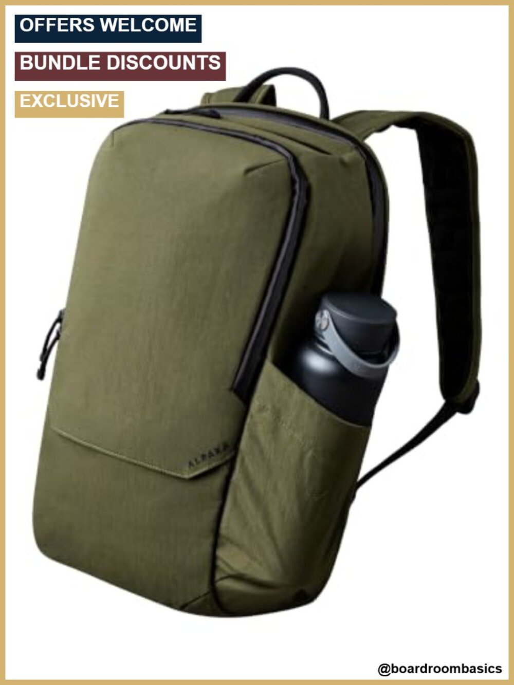 24L Laptop Backpack with 16-inch Compartment, Water Resistant, YKK Zippers